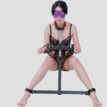 Black Adjustable Restraint Frame with Locking Cuffs - Image 7