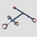 Black Adjustable Restraint Frame with Locking Cuffs - Image 3