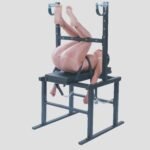 Black Suspension Bondage Chair with Adjustable Restraints - Image 8