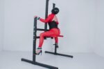 Black Restraint Pleasure Rack with Adjustable Support - Image 10