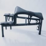 Black Adjustable Restraint Spanking Bench with Versatile Bondage Features - Image 4