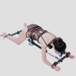 Red Adjustable Bondage Positioning Frame with Restraints - Image 5