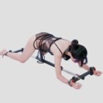 Red Adjustable Bondage Positioning Frame with Restraints - Image 13