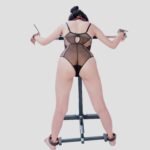 Black Restraint Post with Adjustable Height and Bondage Features - Image 9