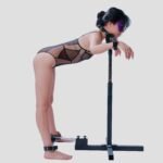 Black Restraint Post with Adjustable Height and Bondage Features - Image 7