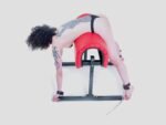 Red Supportive Bondage Bench with Adjustable Restraints - Image 7