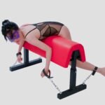 Red Supportive Bondage Bench with Adjustable Restraints - Image 6