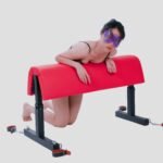 Red Supportive Bondage Bench with Adjustable Restraints - Image 13