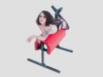 Red Supportive Bondage Bench with Adjustable Restraints - Image 10