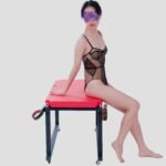 Red Bondage Stimulation Table with Adjustable Restraint Points - Image 6