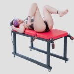 Red Bondage Stimulation Table with Adjustable Restraint Points - Image 15