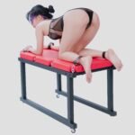 Red Bondage Stimulation Table with Adjustable Restraint Points - Image 13
