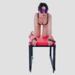 Red Bondage Stimulation Table with Adjustable Restraint Points - Image 12