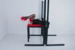 Red Adjustable BDSM Restraint Rack with Tilt Feature - Image 13