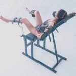 Black Adjustable Pleasure Chair with Stimulation Features - Image 6