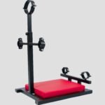 Red Kneeling Restraint Frame with Adjustable Cuffs - Image 3