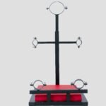 Red Kneeling Restraint Frame with Adjustable Cuffs - Image 5
