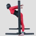 Black Restraint Rack with Red Bondage Features - Image 4