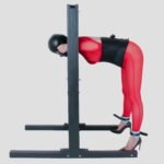 Black Restraint Rack with Red Bondage Features - Image 12