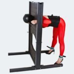 Black Restraint Rack with Red Bondage Features