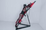 Red and Black Bondage Cross with Adjustable Restraints - Image 8