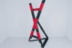 Red and Black Bondage Cross with Adjustable Restraints - Image 7
