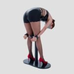 Black Adjustable Restraint Stand with Cuffs - Image 8