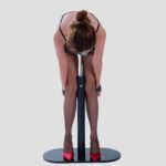 Black Adjustable Restraint Stand with Cuffs - Image 7