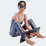 Black Bondage Restraint Board with Adjustable Cuffs