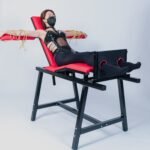 Red Adjustable Bondage Restraint Chair with Arm Supports - Image 8