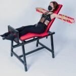 Red Adjustable Bondage Restraint Chair with Arm Supports - Image 7