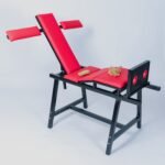 Red Adjustable Bondage Restraint Chair with Arm Supports - Image 6