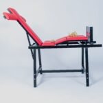 Red Adjustable Bondage Restraint Chair with Arm Supports - Image 5