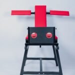 Red Adjustable Bondage Restraint Chair with Arm Supports - Image 4