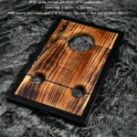 Dark Wood Bondage Stool with Restraint Openings - Image 16