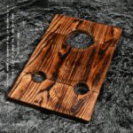 Dark Wood Bondage Stool with Restraint Openings - Image 15