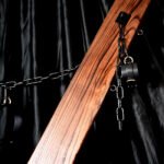 Brown Restraint Bondage Cross with Adjustable Hardware - Image 7