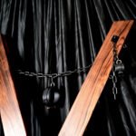 Brown Restraint Bondage Cross with Adjustable Hardware - Image 6