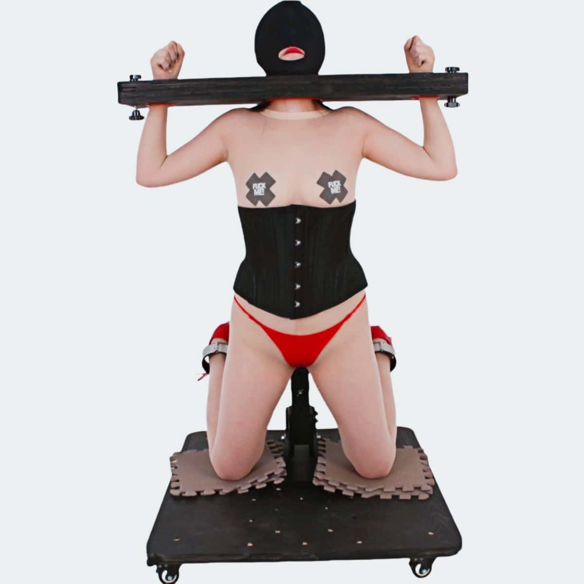 SF118_Main Black Adjustable Bondage Submission Frame with Multi-Angle Positioning - Image 1