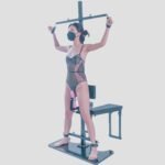 Black Adjustable Suspension Bondage Rack with Restraint System - Image 24