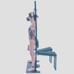 Black Adjustable Suspension Bondage Rack with Restraint System - Image 23