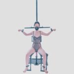 Black Adjustable Suspension Bondage Rack with Restraint System - Image 9