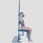 Black Adjustable Suspension Bondage Rack with Restraint System - Image 19