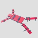 Red Adjustable Restraint Cross Frame with Secure Strapping System - Image 5