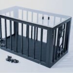 Transparent Black Restraint Cage with Detachable Lid - Image 3