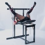 Black Restraint Chair with Adjustable Chains - Image 6