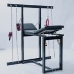 Black Restraint Chair with Adjustable Chains - Image 4