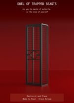 Black Restraint Cage for Bondage Play with Access Port - Image 4