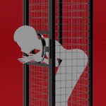 Black Restraint Cage for Bondage Play with Access Port - Image 5