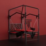 Red Suspension Bondage Frame with Adjustable Swing - Image 2